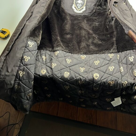 Aritzia TNA Verbier Brown Fleece Lined Long Winter Parka Jacket Small - Picture 6 of 13